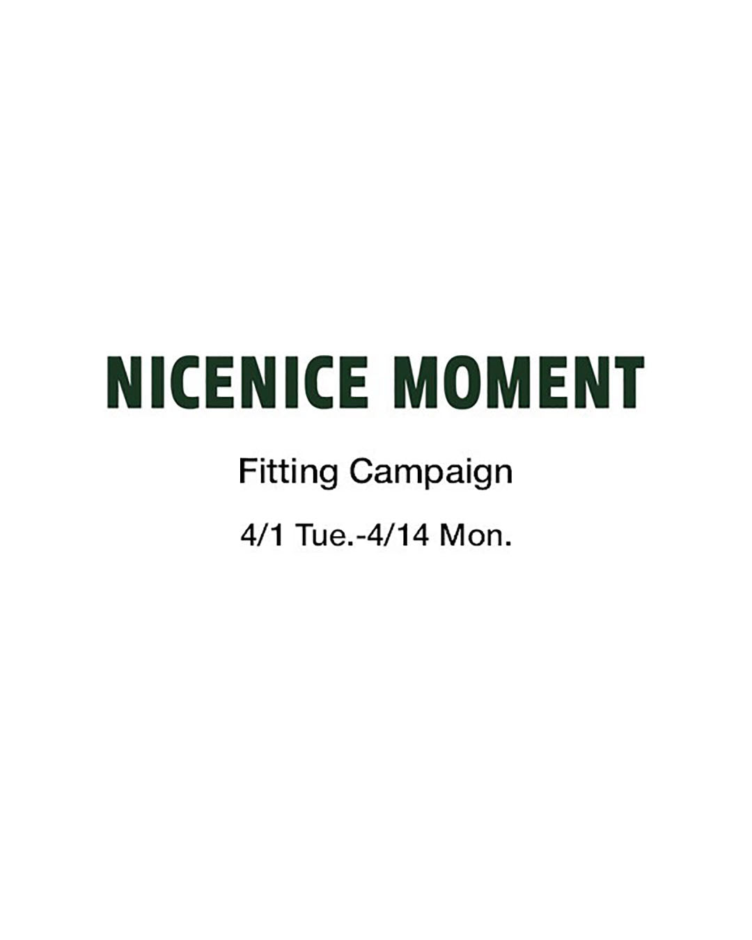 交換・返品の往復送料0円 Fitting Campaignのお知らせ – NICENICE MOMENT